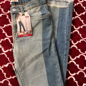 Levi's Girls Two-Tone Blue Jeans- Size 12 - Girlfriend slim through thigh